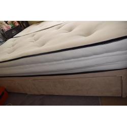 Super King Size Bed with Memory Foam Mattress Zip & Link