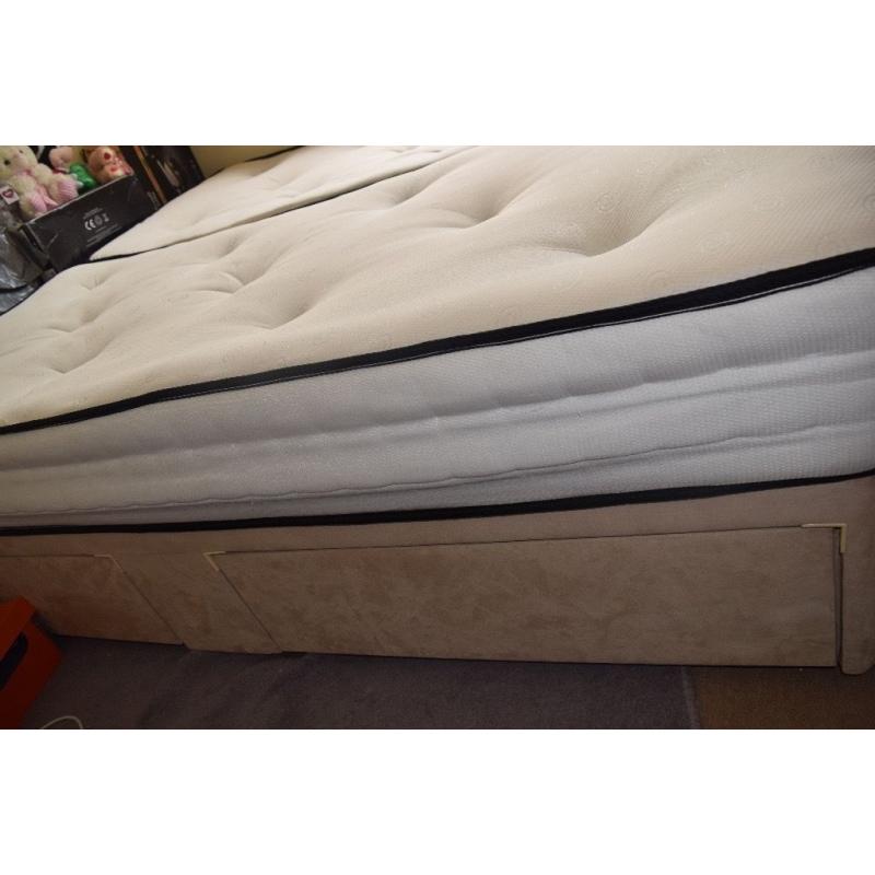 Super King Size Bed with Memory Foam Mattress Zip & Link