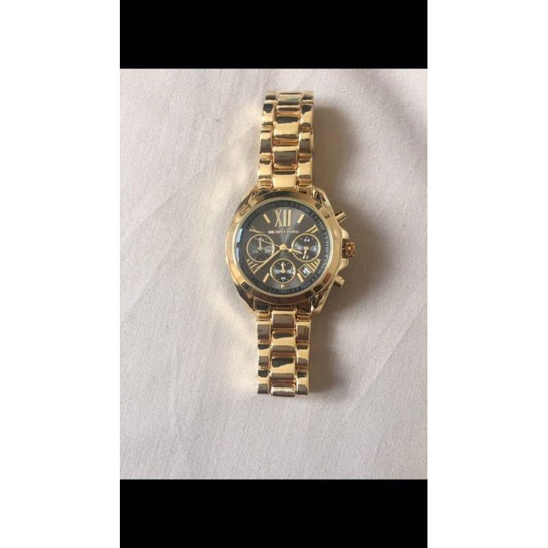 Michael kors gold with black dial watch