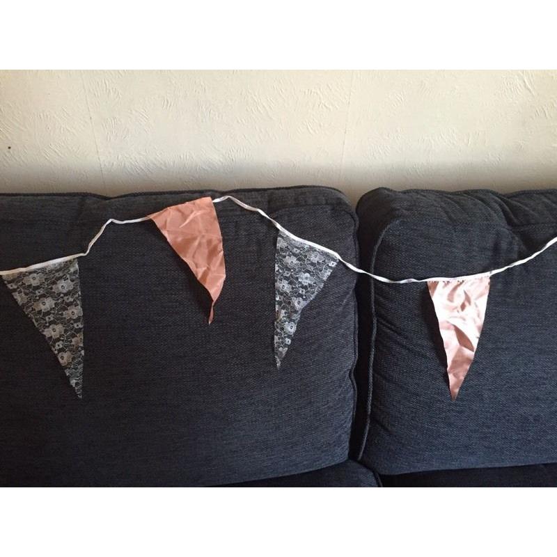 Peach & lace bunting