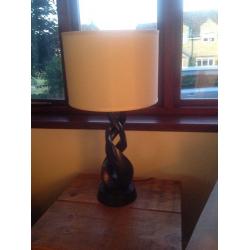 Modern table lamp black and cream