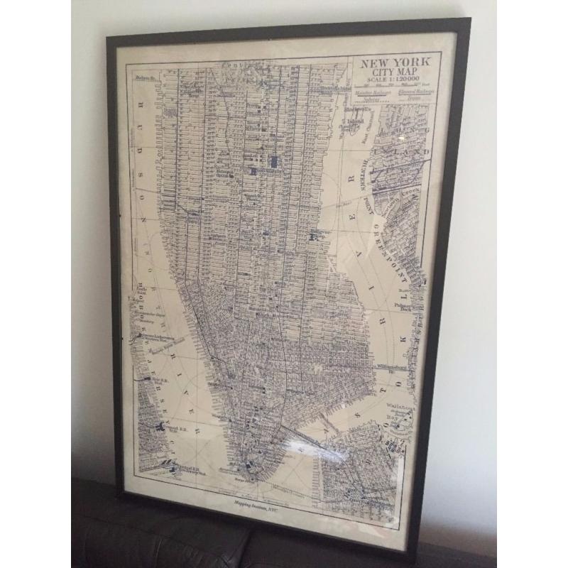 Vintage New York City Print With Frame