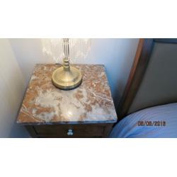 FRENCH BEDSIDE TABLE WITH MARBLE TOP