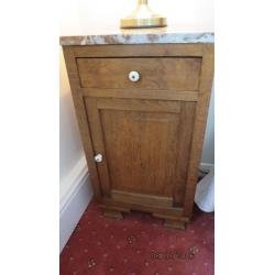 FRENCH BEDSIDE TABLE WITH MARBLE TOP