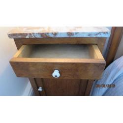 FRENCH BEDSIDE TABLE WITH MARBLE TOP