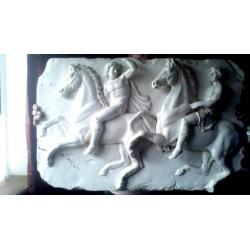 Athens Parthenon Frieze Two Horseman Fragment Slab relief Replica Reproduction