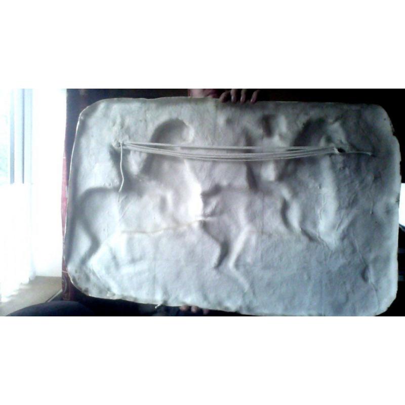 Athens Parthenon Frieze Two Horseman Fragment Slab relief Replica Reproduction