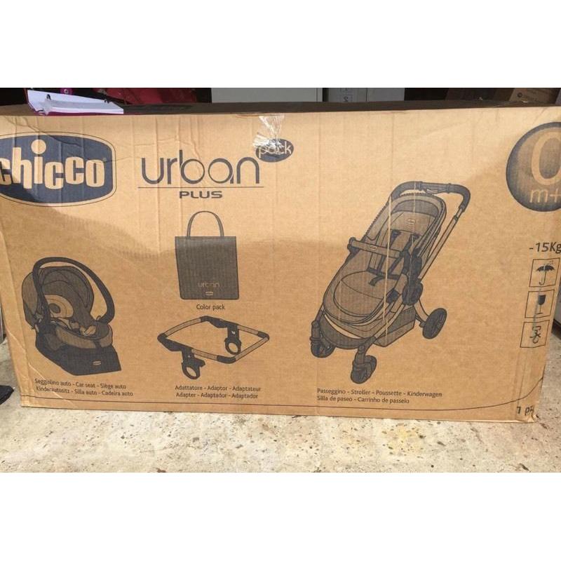 Brand New Chicco Urban Plus Travel System - Red