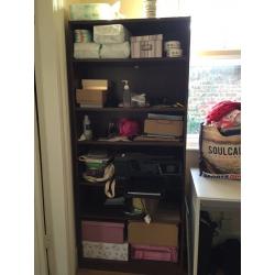 Table/Chair and wood bookcase
