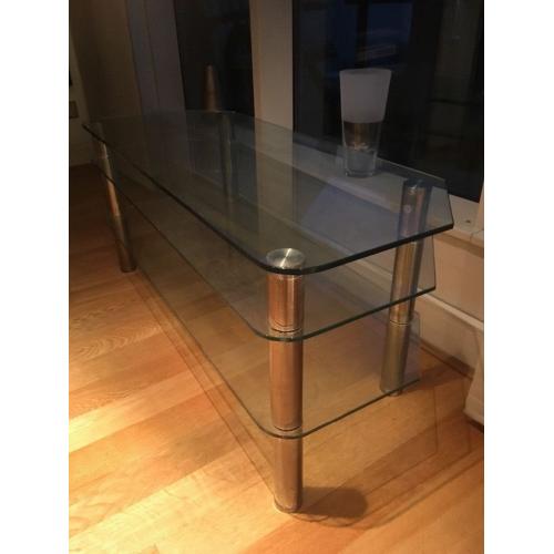 Glass 3 shelf TV/video/DVD unit