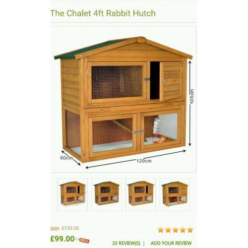 4ft rabbit and hutch and run