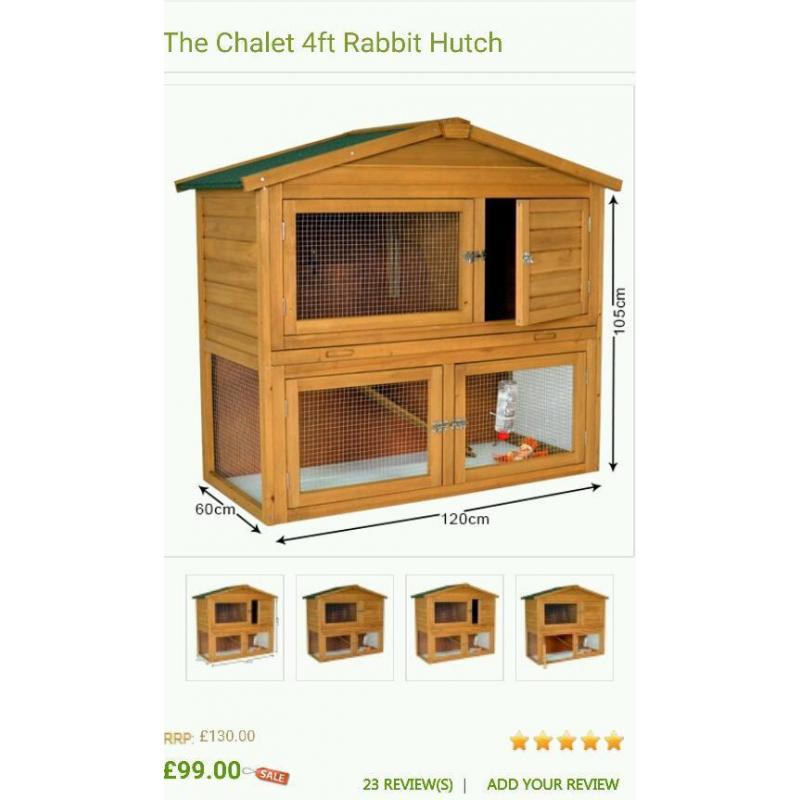 4ft rabbit and hutch and run