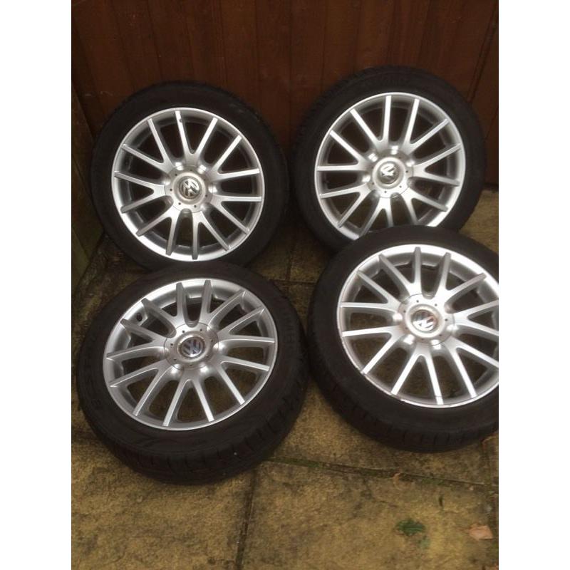 VW GOLF GT/TDI CLASSIX 17 INCH ALLOYS PASSAT/JETTA/TOURAN/CADDY 5X112 TRANSPORTER T4