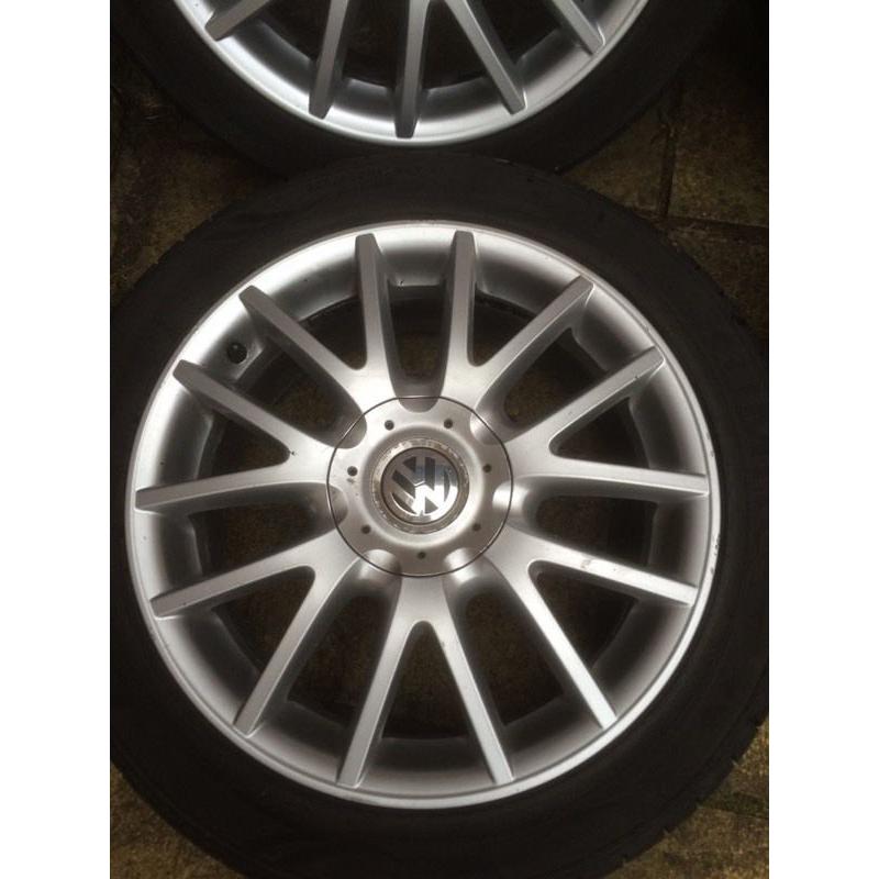 VW GOLF GT/TDI CLASSIX 17 INCH ALLOYS PASSAT/JETTA/TOURAN/CADDY 5X112 TRANSPORTER T4