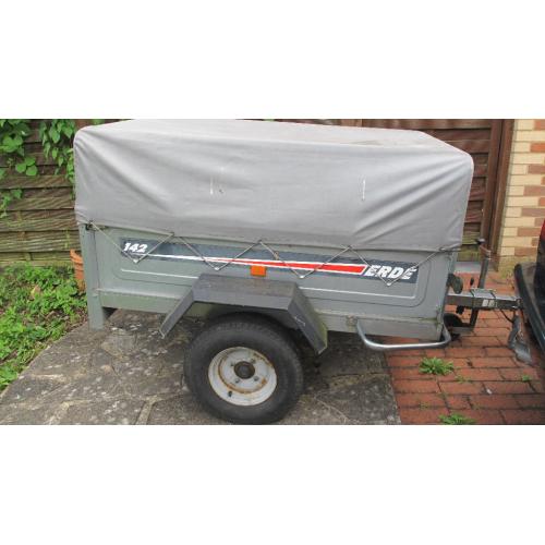 Erde 142 Tipping Trailer High Cover