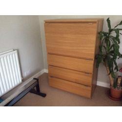 IKEA oak bureau / chest of drawers