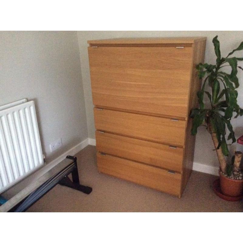 IKEA oak bureau / chest of drawers