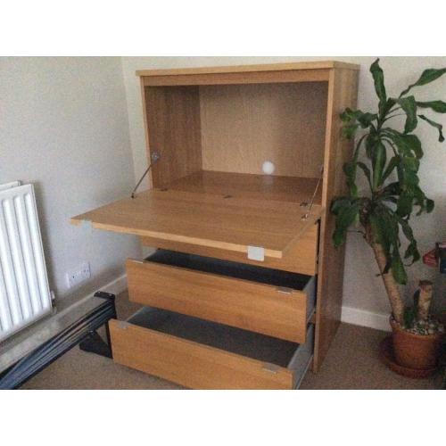 IKEA oak bureau / chest of drawers
