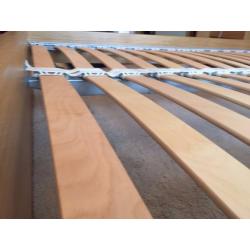 Double bed frame, stained oak veneer, MALM from IKEA, pet & smoke free home