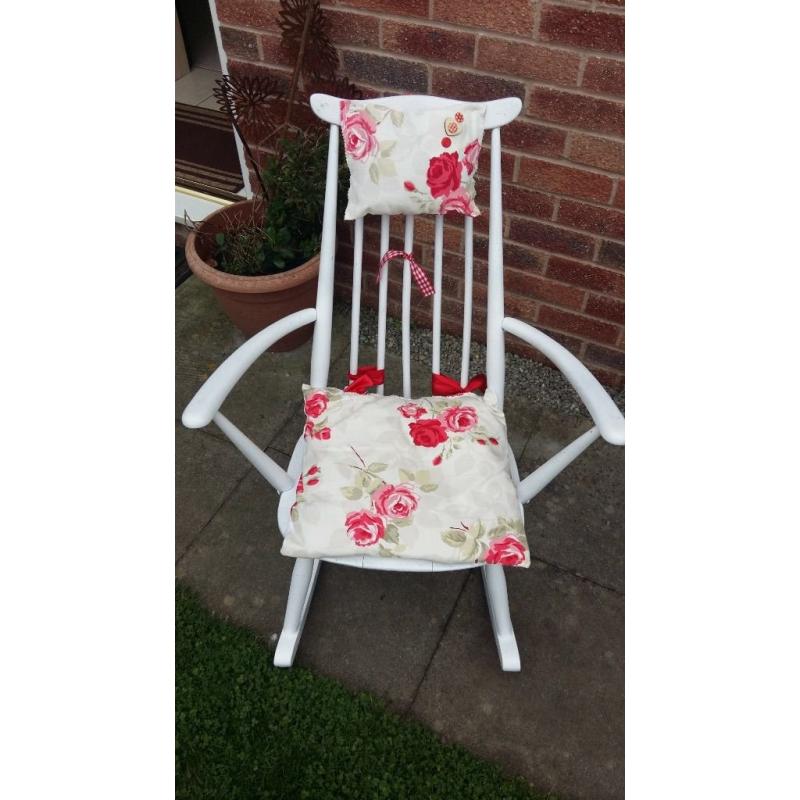 white rocking chair