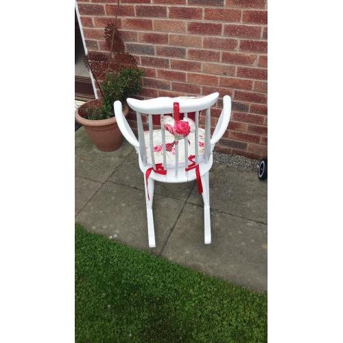 white rocking chair