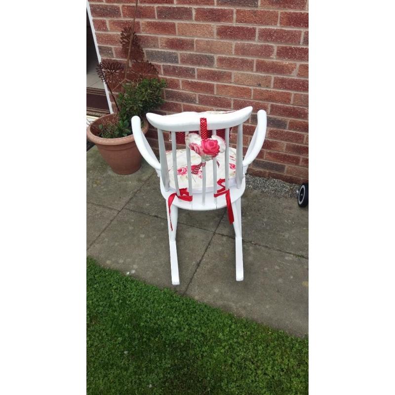 white rocking chair