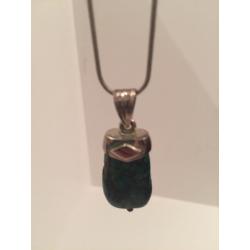 Beautiful Jade necklace with silver chain