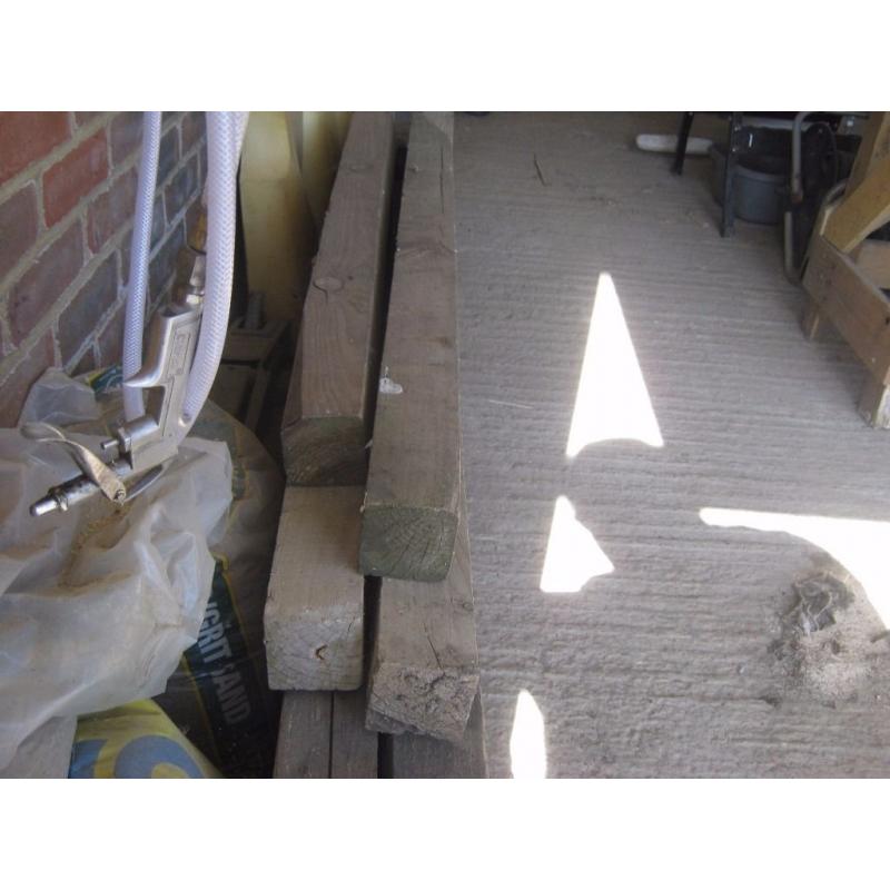 Pine planks and fence posts
