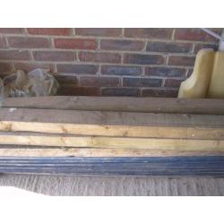 Pine planks and fence posts