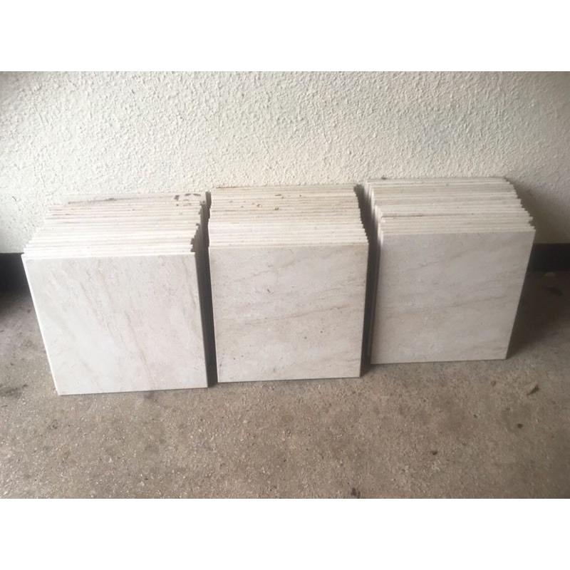 Cream floor tiles