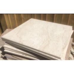 Cream floor tiles