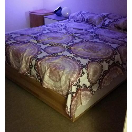 Bed frame massive birch wood with 4 drawers 160 x 200 cm