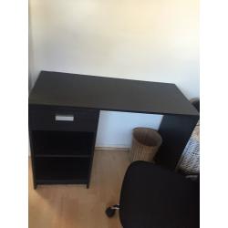 Black wooden desk