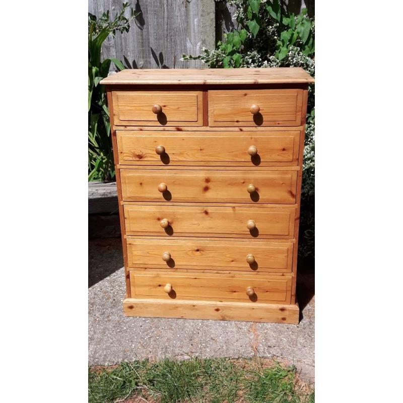 Chest of drawers 2 over 4 - solid pine