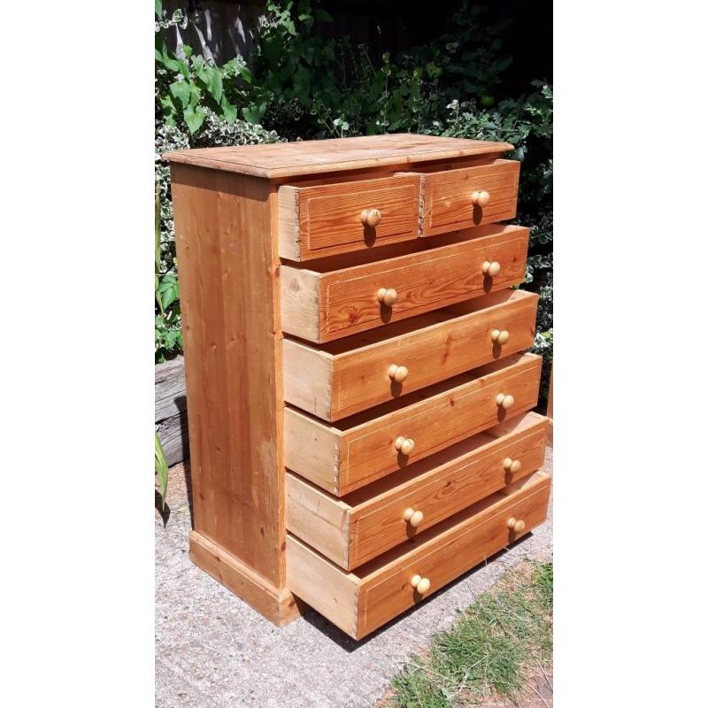 Chest of drawers 2 over 4 - solid pine