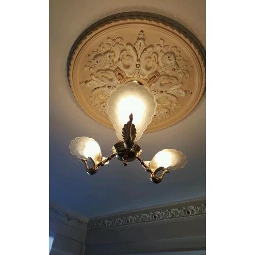 2 beautiful Swan like real brass chandeliers