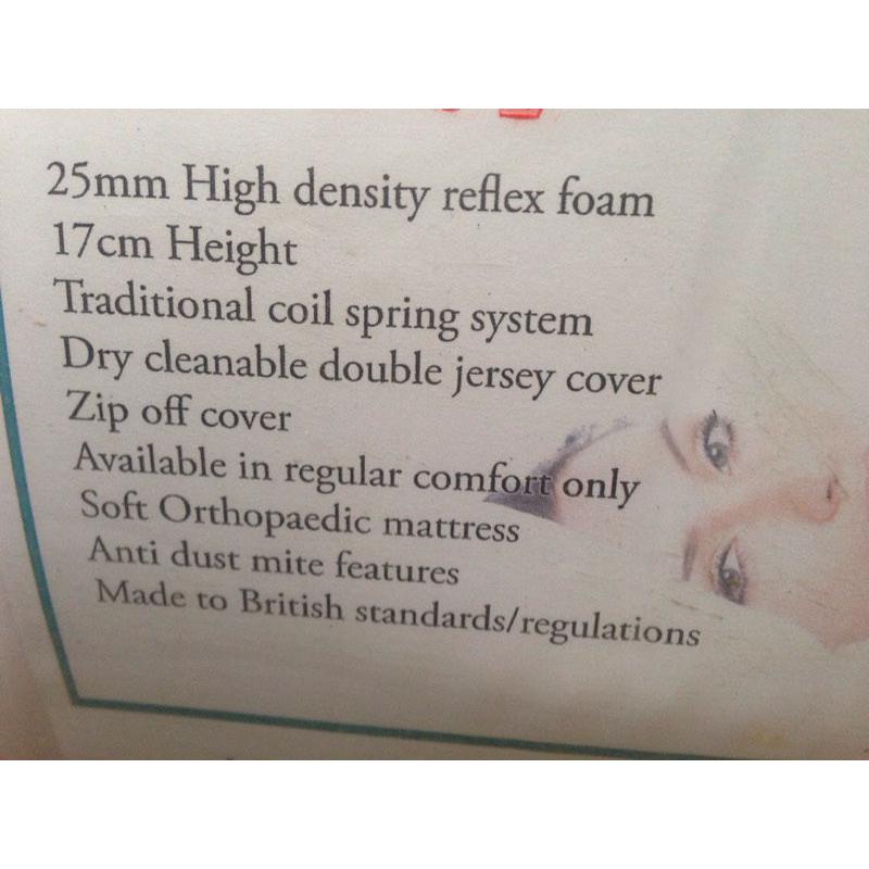 Small double spring flexi mattress.