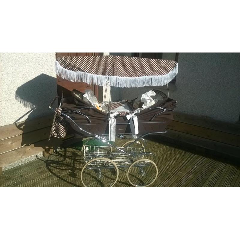 Coach built twin pram