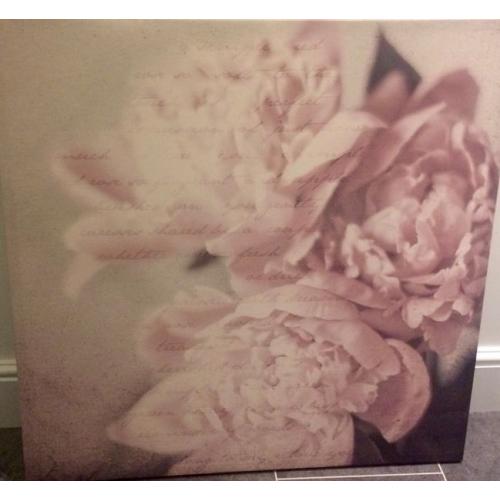 Flower picture on framed canvas