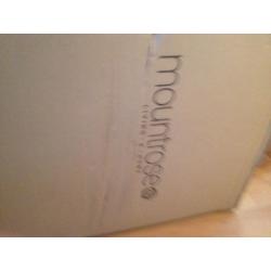 Brown faux leather bed settee