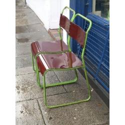 Gorgeous set of Vintage Retro School Chairs with Original Paint