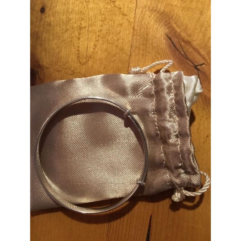 Baby's silver christening bangle