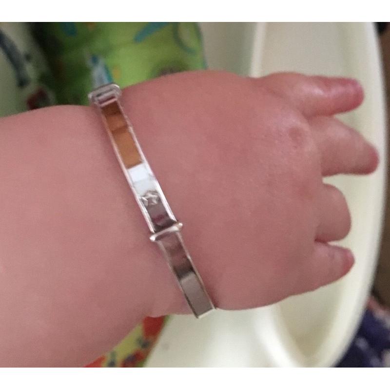 Baby's silver christening bangle