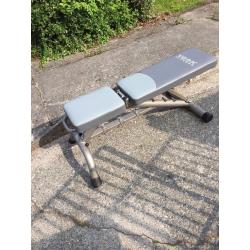 YORK Fitness Weights Bench - Silver and Grey - Excellent Condition