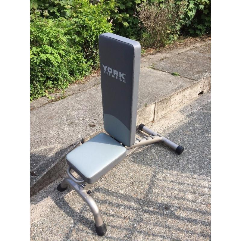YORK Fitness Weights Bench - Silver and Grey - Excellent Condition