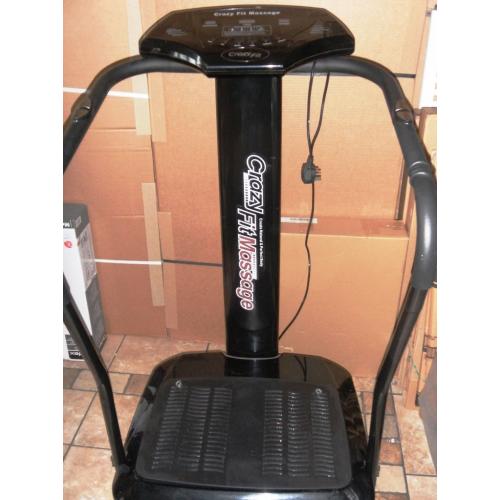 Crazy Fit Vibration Massage Machine Power Plate in Black with grips