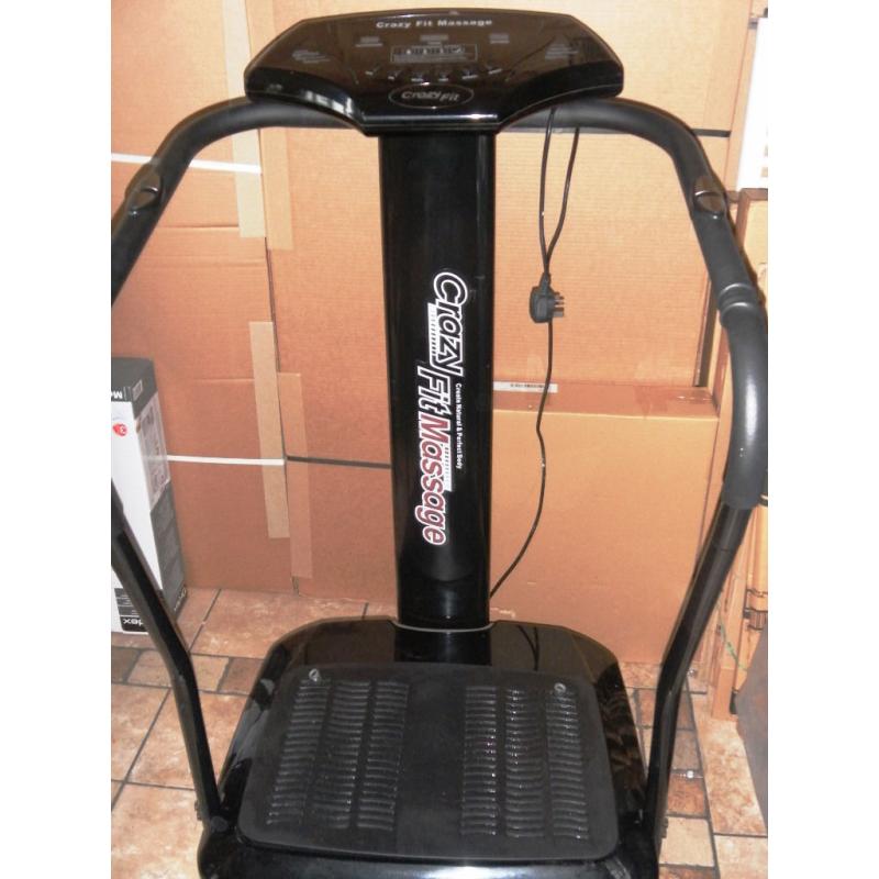 Crazy Fit Vibration Massage Machine Power Plate in Black with grips