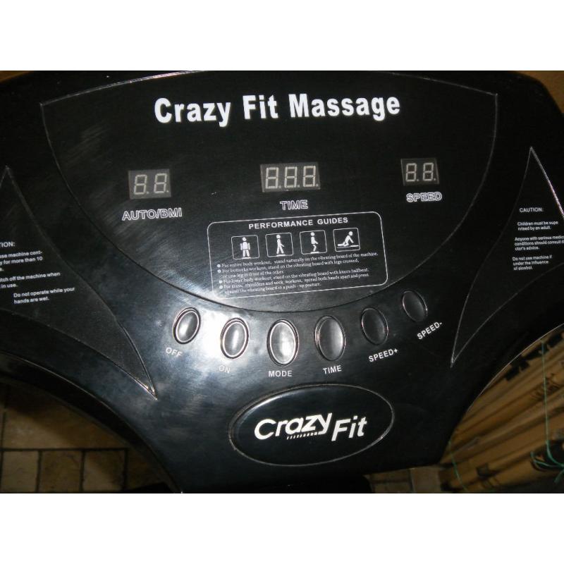 Crazy Fit Vibration Massage Machine Power Plate in Black with grips