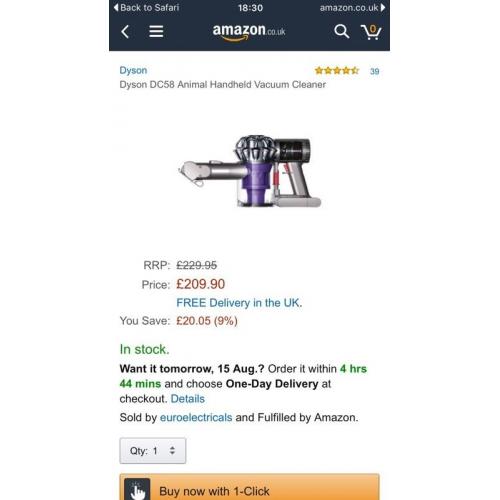 Dyson DC58 animal handheld
