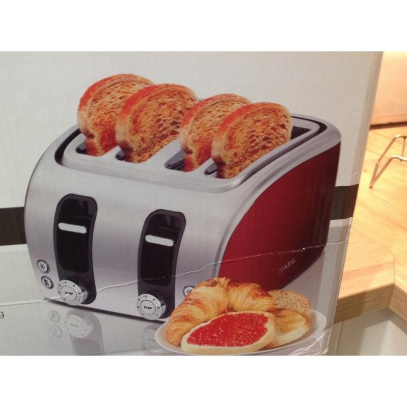 AEG Red 4 Slice Toaster - new, unused